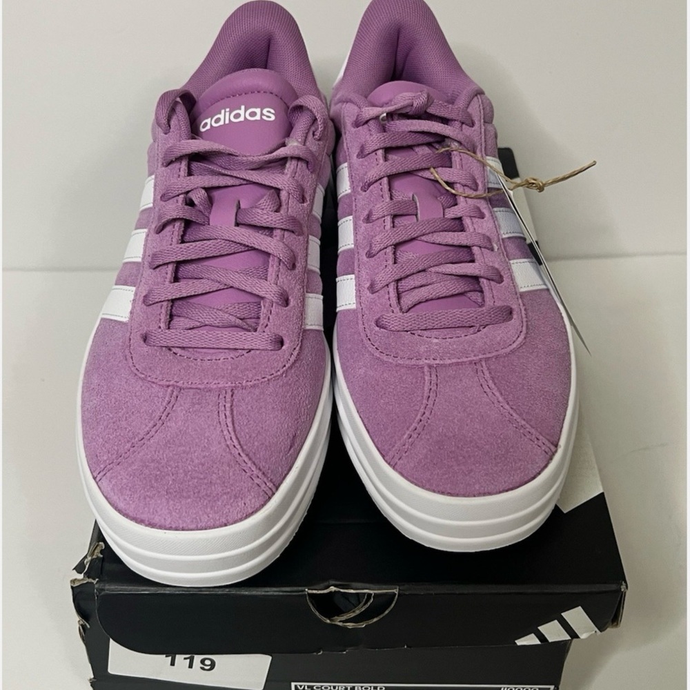 💜NWT Adidas VL Court Bold Platform Sneakers Shoes Light Purple Lavender 6.5💜 - Picture 5 of 9